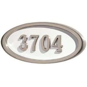  Housemark Large Oval Address Plaques White with Satin 