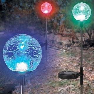 Solar Crackle Glass Ball Lights, a Pack of 3 pcs in a set.
