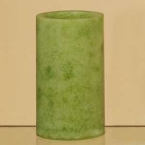  Green Battery Operated Pillar LED Flicker Candle
