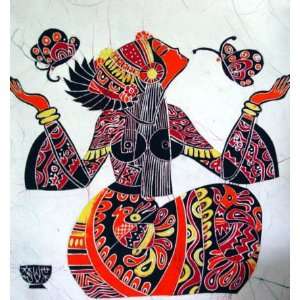  High Quality Chinese Batik Tapestry Butterfly Girl Art 
