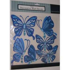  Blue Butterflies Glitter Decorative Wall Decals