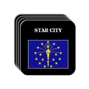  US State Flag   STAR CITY, Indiana (IN) Set of 4 Mini 