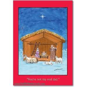  Funny Merry Christmas Card Not My Real Dad Humor Greeting 