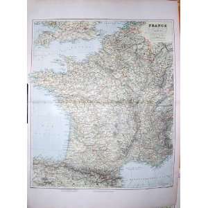  STANFORD MAP 1904 FRANCE CHANNEL ISLANDS BAY BISCAY