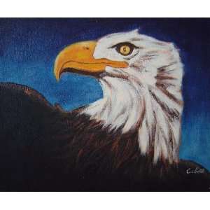  American Bald Eagle Head Oil Painting 20 x 24 inches