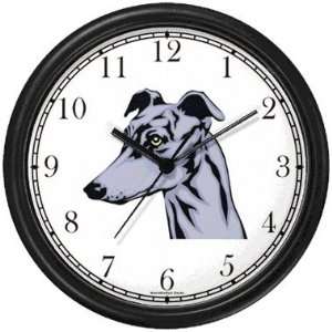 Greyhound Dog Wall Clock by WatchBuddy Timepieces (White Frame)