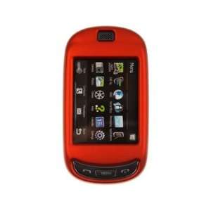  Rubberized Plastic Phone Cover Case Orange For Samsung 