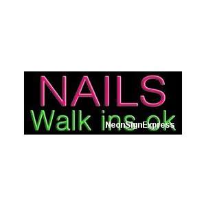  Nails Walk Ins OK Neon Sign 
