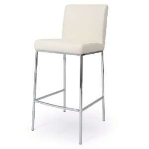 Pastel Furniture Emilia 26 Barstool in Chrome Upholstered in Pu Ivory 