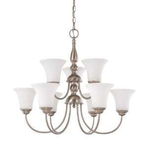  Satco Products Inc 60/1823 Dupont   9 light 2 Tier 27 Chandelier w 