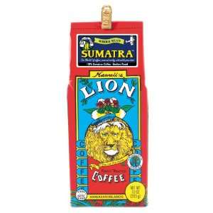 LION COFFEE 100% Sumatra 10 oz. (6 bags, Whole Bean)  