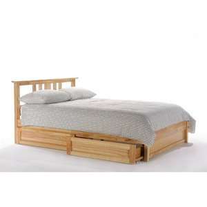 Night & Day Spices Thyme Panel Bed with Drawers in Natural  