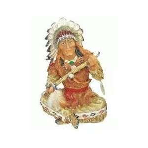    Indian Native American With Peace Pipe Figurine 10