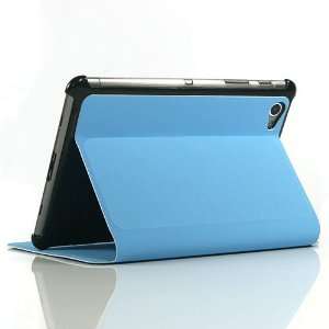  ZuGadgets Blue Plastic and Leather Stand Case for Galaxy Tab GT 