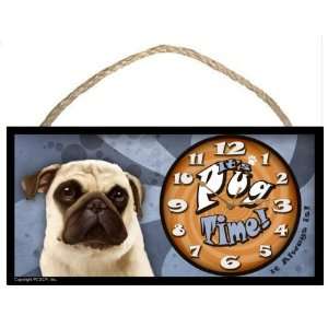  Pug Its Pug Time (it always is) Dog Clock New Made in 