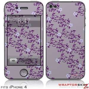 iPhone 4 Skin   Victorian Design Purple (DOES NOT fit newer iPhone 4S)