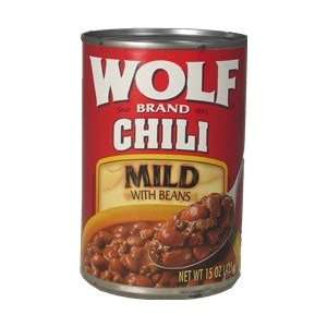 Wolf Chili Mild w/ Beans 15 oz   12 Unit Pack  Grocery 