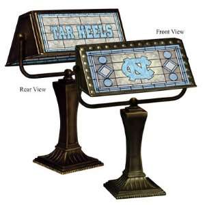 NORTH CAROLINA TAR HEELS Team Logo Art Glass BANKERS LAMP (13 1/4 