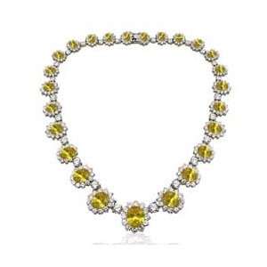   On Pretty Woman Necklace & Earrings SET   Citrine Yellow Jewelry