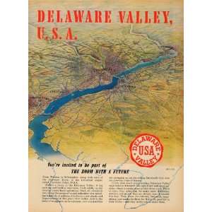  1953 Ad Delaware Valley Map Local Businesses Steel 