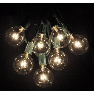 25 Foot Globe Patio String Lights   Set of 25 G50 Clear Bulbs with 