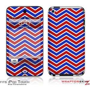  iPod Touch 4G Skin Zig Zag Red White and Blue by 