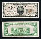 1929 twenty dollars bank of dallas texas national currency brown