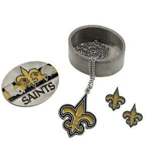  New Orleans Saints 4 in 1 Pewter Jewelry Box Sports 
