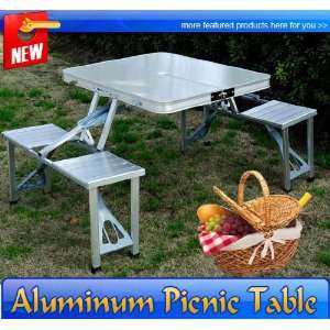   Table Set Portable Folding Camping Table with Case Bench Sports