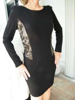 BEBE dress black lace serious shoulder lac 171526 stunning  