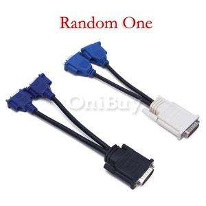 Video Card DMS 59 To Two Dual VGA Splitter Cable Y Splitter Adapter 