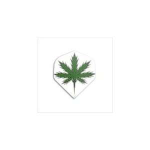  Holographic Dart Flight   Marijuana Leaf on a Silver 