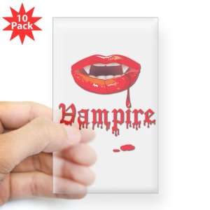   Sticker Clear (Rectangle 10Pk) Vampire Fangs Dracula 