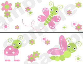 BUTTERFLY DRAGONFLY BABY GIRL WALL BORDER STICKER DECAL  