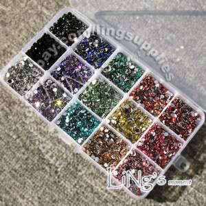 10800 Mixed 4mm Faceted Round Rhinestone in Storage Box  