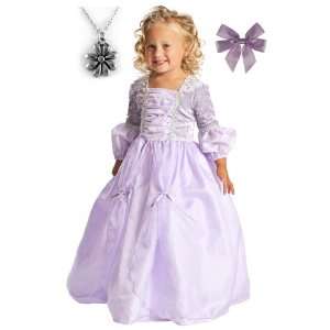  Rapunzel Deluxe Princess Dress up with Necklace and Hair 