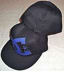 DC SHOES ALMOST HEARD 2 BLACK/BLUE FLAT BRIM FLEXFIT HAT CAP NEW SZ S 
