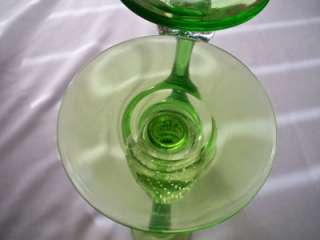 Pr PAIRPOINT Tall CANDLEHOLDERS Green ART GLASS CONTROLLED BUBBLE 