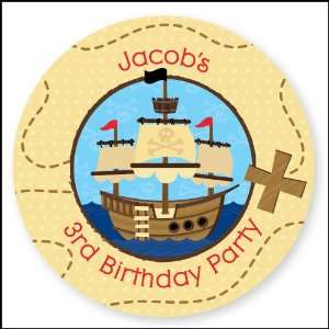  Ahoy Mates Pirate   24 Round Personalized Birthday Party 