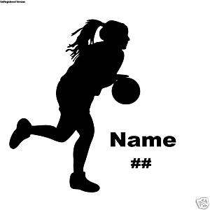 Personalized Basketball Decal Sticker Girl  