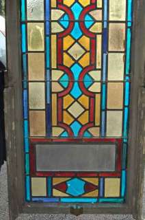 95 year old Church Stained Glass Window in frame +  