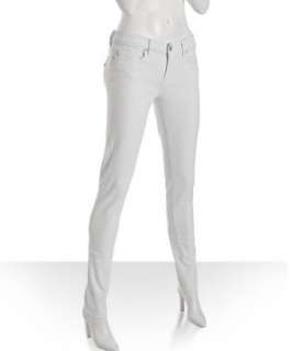 SL8 white stretch pyramid studded skinny jeans  
