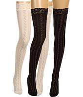 Betsey Johnson   2 Pack Betseys Garden Lace Cuff Over the Knee Socks