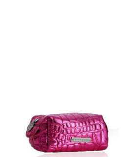 BCBGeneration metallic hot pink crocodile quilted fabric makeup case 