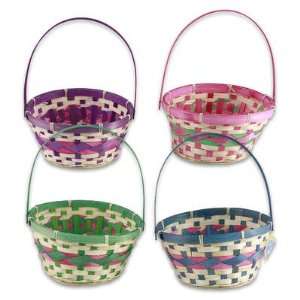   Assorted 8.5D Bamboo Basket with Movable Handles