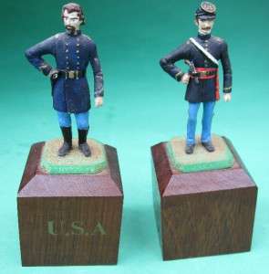   AMERICAN CIVIL WAR COMMEMORATIVE CHESS SET LEAD PIECES HAND PAINTED
