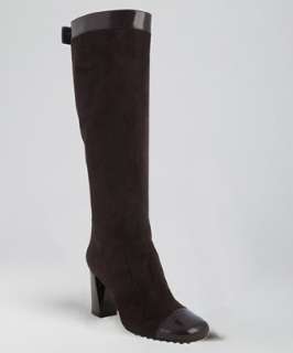   leather cap toe tall boots  
