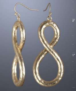Kenneth Jay Lane gold hammered Infinity loop earrings   up 