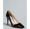 Prada black leather point toe pumps   