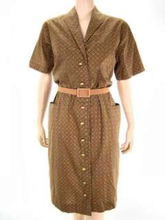 VTG 50s MODE O DAY Mini Print Cotton Shirtwaist Lucy Day Dress Never 